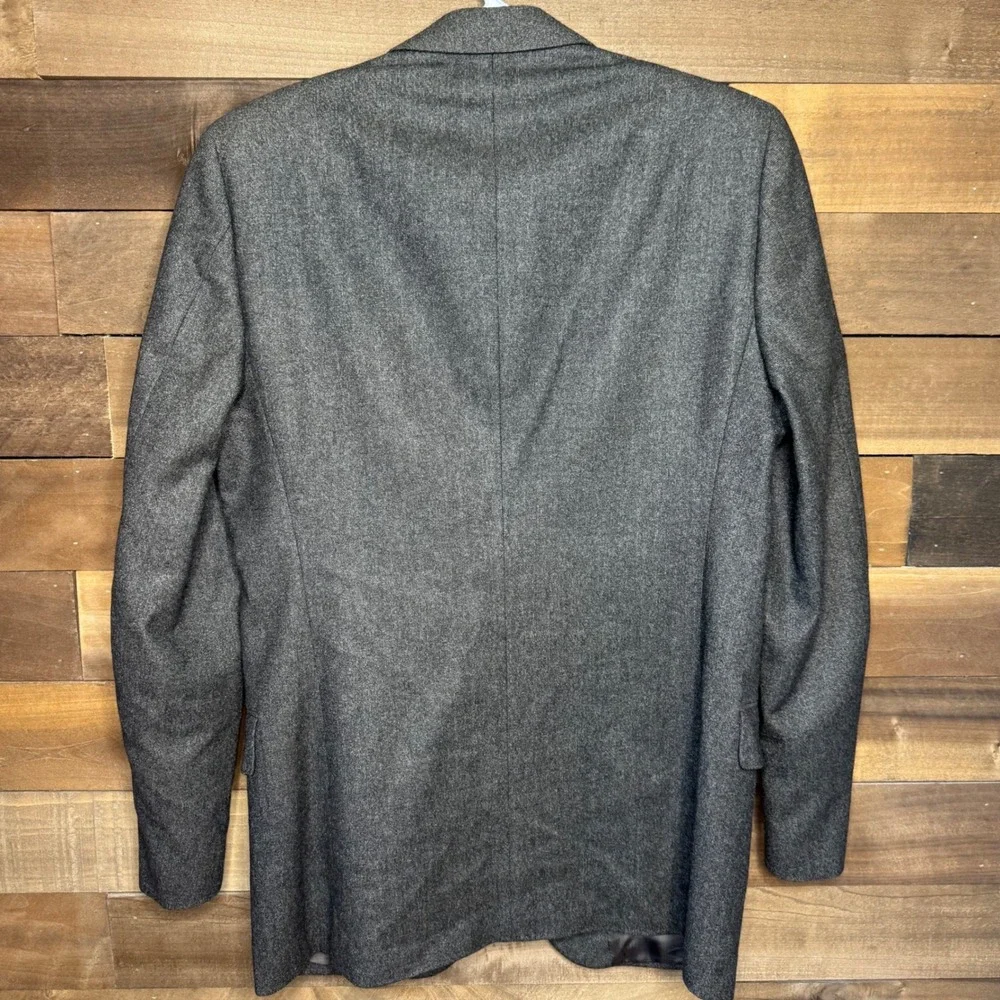 Yves Saint Laurent Mens 100% Wool Blazer Jacket Made in France Charcoal Grey 40R